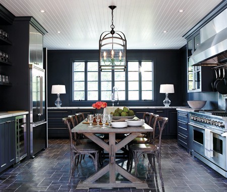 Rich black walls or enchanting navy blue wall paint sometimes with a little